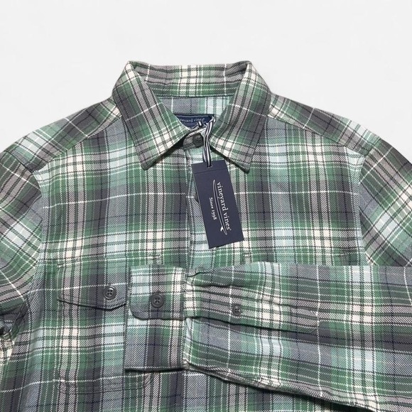 Vineyard Vines Other - NWT Vineyard Vines Twill Utility Flannel Aqua Haze Size Small
